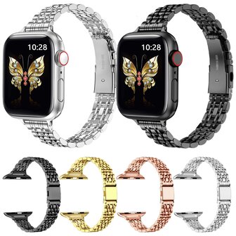 Stahlband Slim Fit - Ros&eacute;gold - Geeignet f&uuml;r Apple Watch 38mm / 40mm / 41mm / 42mm