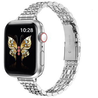 Stahlband Slim Fit - Silber - Geeignet f&uuml;r Apple Watch 38mm / 40mm / 41mm / 42mm