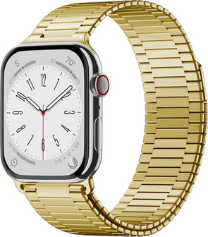 Magnetisches Stahlband - Sehr starker Magnet - Gold - Geeignet f&uuml;r Apple Watch 42mm / 44mm / 45mm / 46mm / 49mm