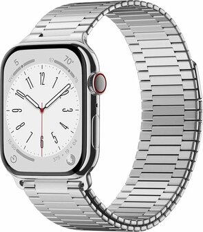 Magnetisches Stahlband - Sehr starker Magnet - Silber - Geeignet f&uuml;r Apple Watch 42mm / 44mm / 45mm / 46mm / 49mm