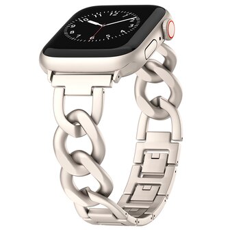 Schnellverschluss-Kettenarmband aus Metall - Polarstern / Starlight - Geeignet f&uuml;r Apple Watch 38mm / 40mm / 41mm