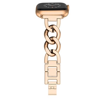 Schnellverschluss-Kettenarmband aus Metall - Rose-/Champagnergold - Geeignet f&uuml;r Apple Watch 38mm/40mm/41mm