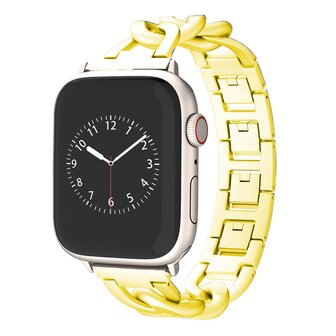 Schnellverschluss-Kettenarmband aus Metall - Gold - Geeignet f&uuml;r Apple Watch 38mm / 40mm / 41mm