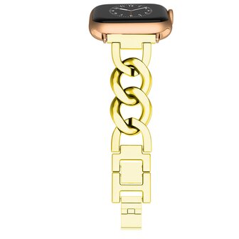 Schnellverschluss-Kettenarmband aus Metall - Gold - Geeignet f&uuml;r Apple Watch 38mm / 40mm / 41mm