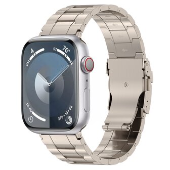 Titanium Premium Link Armband - Farbe Titanium - Geeignet f&uuml;r Apple Watch 38mm / 40mm / 41mm / 42mm