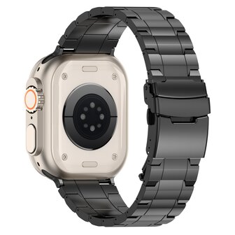 Titanium Premium Link Armband - Schwarz - Geeignet f&uuml;r Apple Watch 38mm / 40mm / 41mm / 42mm