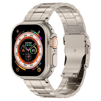 Titanium Premium Link Armband - Farbe Titanium - Geeignet f&uuml;r Apple Watch 42mm / 44mm / 45mm / 46mm / 49mm