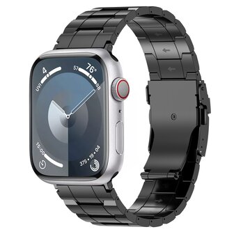 Titanium Premium Link Armband - Schwarz - Geeignet f&uuml;r Apple Watch 42mm / 44mm / 45mm / 46mm / 49mm