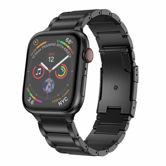 Titanium Gliederarmband - Schwarz - Passend f&uuml;r Apple Watch 38mm / 40mm / 41mm / 42mm