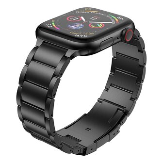 Titanium Gliederarmband - Schwarz - Passend f&uuml;r Apple Watch 38mm / 40mm / 41mm / 42mm