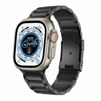 Titanium Gliederarmband - Schwarz - Passend f&uuml;r Apple Watch 44mm / 45mm / 46mm / 49mm