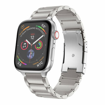 Titanium Gliederarmband - Silber - Passend f&uuml;r Apple Watch 44mm / 45mm / 46mm / 49mm