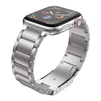 Titanium Gliederarmband - Silber - Passend f&uuml;r Apple Watch 44mm / 45mm / 46mm / 49mm