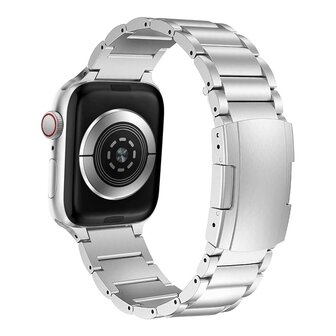 Titanium Gliederarmband - Silber - Passend f&uuml;r Apple Watch 44mm / 45mm / 46mm / 49mm