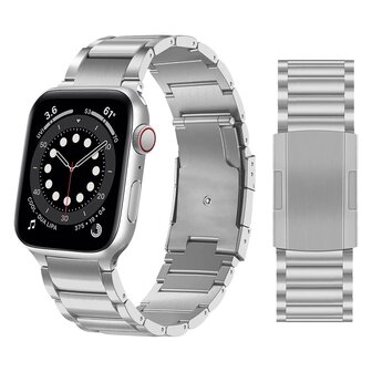 Titanium Gliederarmband - Silber - Passend f&uuml;r Apple Watch 44mm / 45mm / 46mm / 49mm