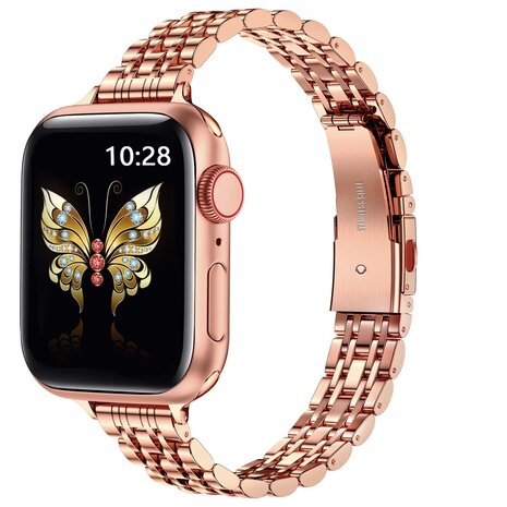 Stahlband Slim Fit - Roségold - Geeignet für Apple Watch 38mm / 40mm / 41mm / 42mm