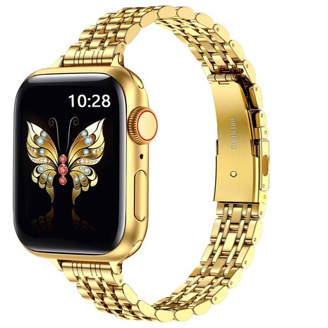 Stahlband Slim Fit - Gold - Geeignet für Apple Watch 38mm / 40mm / 41mm / 42mm