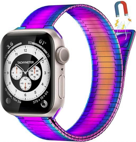 Magnetisches Stahlband - Sehr starker Magnet - Mehrfarbig - Geeignet für Apple Watch 42mm / 44mm / 45mm / 46mm / 49mm