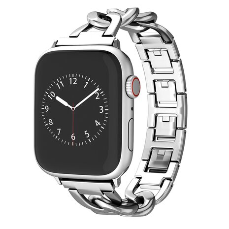 Schnellverschluss-Kettenarmband aus Metall - Silber - Geeignet für Apple Watch 38mm / 40mm / 41mm