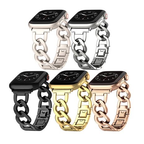 Schnellverschluss-Kettenarmband aus Metall - Rose-/Champagnergold - Geeignet für Apple Watch 38mm/40mm/41mm