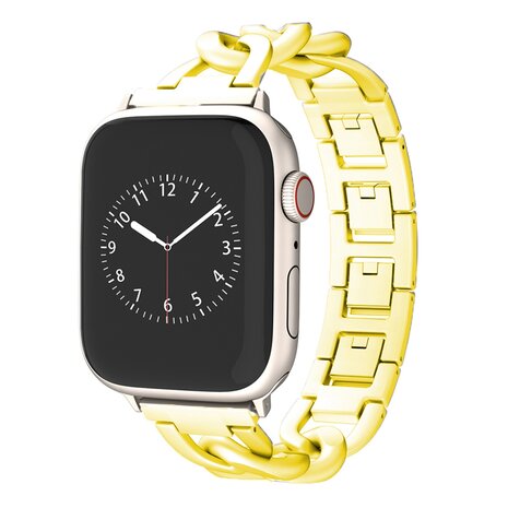 Schnellverschluss-Kettenarmband aus Metall - Gold - Geeignet für Apple Watch 42mm / 44mm / 45mm / 46mm / 49mm