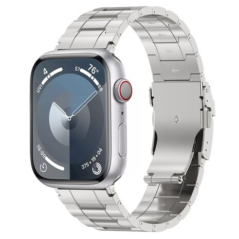 Titanium Premium Link Armband - Silber - Geeignet für Apple Watch 38mm / 40mm / 41mm / 42mm