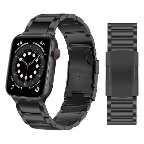 Titanium Gliederarmband - Schwarz - Passend für Apple Watch 38mm / 40mm / 41mm / 42mm