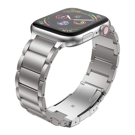 Titanium Gliederarmband - Silber - Passend für Apple Watch 44mm / 45mm / 46mm / 49mm