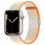 Nylonband mit Clipverschluss - Beige - Geeignet f&uuml;r Apple Watch 38mm / 40mm / 41mm / 42mm