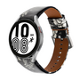 Samsung Galaxy Watch 4 - 40mm &amp; 44mm - Lederarmband - Blumendruck grau