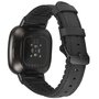 Fitbit Versa 3 &amp; Sense 1 - Leder + Silikonband - Schwarz