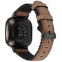 Fitbit Versa 3 &amp; Sense 1 - Leder + Silikonband - Braun