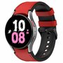 Leder + Silikonband - Gr&ouml;&szlig;e: gro&szlig; - Rot - Samsung Galaxy Watch 6 - 40mm &amp; 44mm