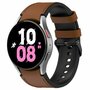 Leder + Silikonband - Gr&ouml;&szlig;e: gro&szlig; - Braun - Samsung Galaxy Watch 6 Classic - 47mm &amp; 43mm