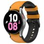 Leder + Silikonband - Gr&ouml;&szlig;e: gro&szlig; - Ocker - Samsung Galaxy Watch 6 Classic - 47mm &amp; 43mm