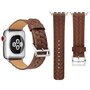 Lederarmband mit gewebtem Muster - Dunkelbraun - Geeignet f&uuml;r Apple Watch 38mm / 40mm / 41mm