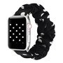 Elastisches Armband - Schwarz mit wei&szlig;en Tupfen - Geeignet f&uuml;r Apple Watch 38mm / 40mm / 41mm / 42mm