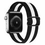 Solo Loop Nylonband - Schwarz / Wei&szlig; - Geeignet f&uuml;r Apple Watch 44mm / 45mm / 46mm / 49mm