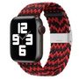 Geflochtenes Armband - Schwarz / Rot - Geeignet f&uuml;r Apple Watch 38mm / 40mm / 41mm / 42mm