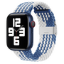 Geflochtenes Armband - Blau mit Wei&szlig; - Geeignet f&uuml;r Apple Watch 38mm / 40mm / 41mm / 42mm