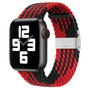 Geflochtenes Armband - Rot mit Schwarz - Geeignet f&uuml;r Apple Watch 38mm / 40mm / 41mm / 42mm