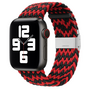 Geflochtenes Armband - Schwarz / Rot - Geeignet f&uuml;r Apple Watch 44mm / 45mm / 46mm / 49mm