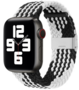 Geflochtenes Armband - Schwarz mit Wei&szlig; - Geeignet f&uuml;r Apple Watch 44mm / 45mm / 46mm / 49mm