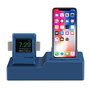 3 in 1 Halterung geeignet f&uuml;r Apple Watch &amp; Airpods &amp; iPhone Stand - Dunkelblau