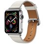 Klassisches Lederarmband - Wei&szlig; - Geeignet f&uuml;r Apple Watch 38mm / 40mm / 41mm / 42mm