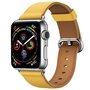 Klassisches Lederarmband - Gelb - Geeignet f&uuml;r Apple Watch 38mm / 40mm / 41mm / 42mm