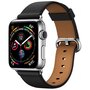 Klassisches Lederarmband - Schwarz - Geeignet f&uuml;r Apple Watch 38mm / 40mm / 41mm / 42mm