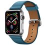 Klassisches Lederarmband - Blau - Geeignet f&uuml;r Apple Watch 38mm / 40mm / 41mm / 42mm