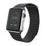 PU Leder Loop Armband - Schwarz - Geeignet f&uuml;r Apple Watch 38mm / 40mm / 41mm / 42mm