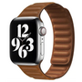 Leder Link Serie Armband - Braun - Geeignet f&uuml;r Apple Watch 38mm / 40mm / 41mm / 42mm